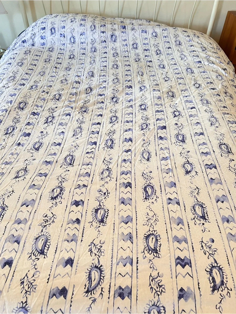 Lauren Ralph Lauren Queen Nora Blue White Paisley Reversible Duvet Cover